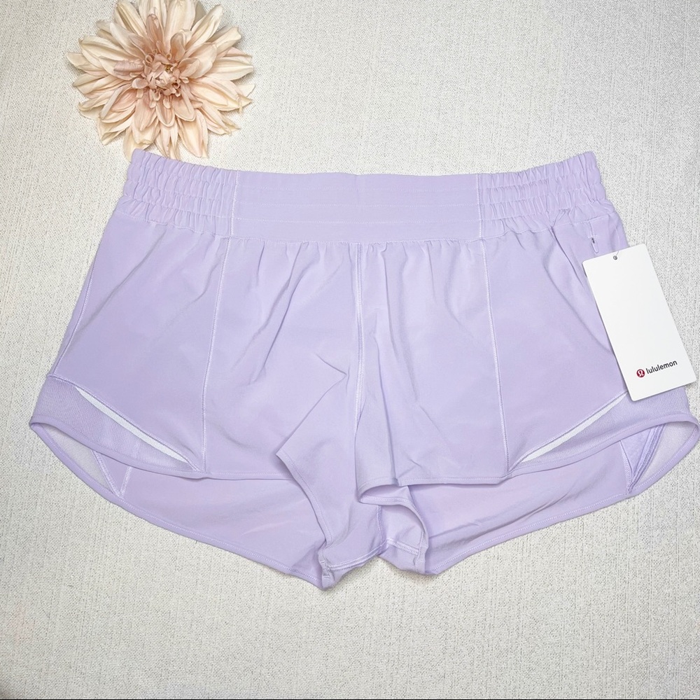 Lululemon Hotty Hot Hi Rise Gym Shorts Lavender - Picture 5 of 9